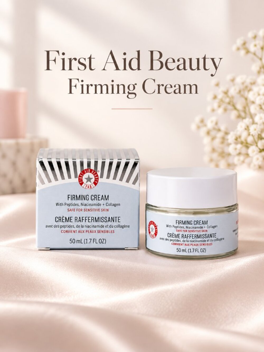 First Aid Beauty Firming Cream Peptides Niacinamide Collagen 1.7 oz NIB